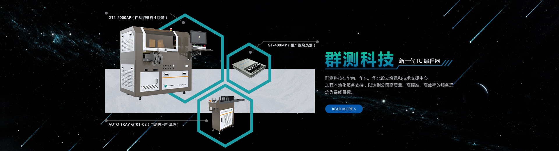 群測(cè)科技在華南、華東、華北設(shè)立燒錄及技術(shù)支援中心，加強(qiáng)本地化服務(wù)支持，以達(dá)到公司高質(zhì)量、高標(biāo)準(zhǔn)、高效率的服務(wù)理念為最終目標(biāo)